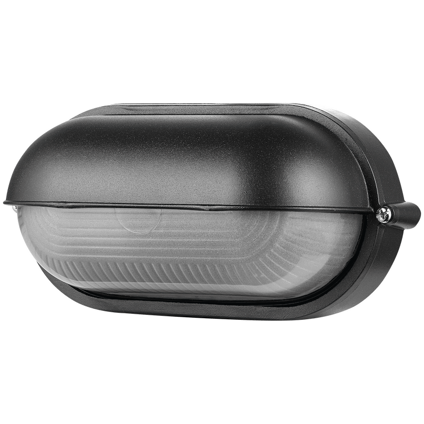 Ellies Arc Series - AC Oval LED Bulkhead - Aluminium + Glass - E27 Base -BK - Image 7