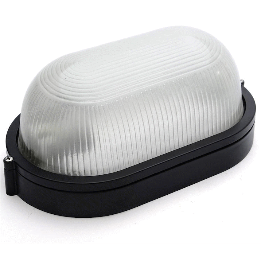 Ellies Illume Series - AC Oval Bulkhead - Aluminium + Glass - E27 Base - BK - Image 10