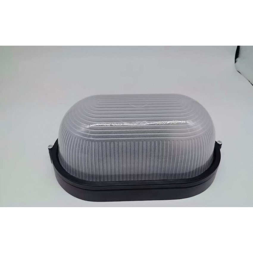 Ellies Illume Series - AC Oval Bulkhead - Aluminium + Glass - E27 Base - BK - Image 3