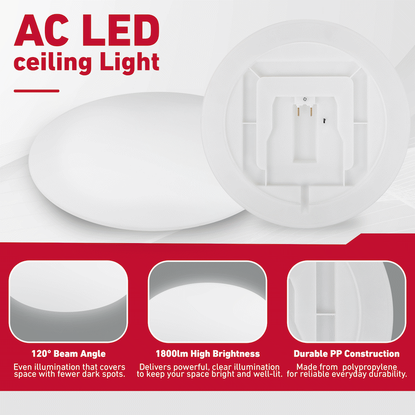 Ellies Halo Series - AC LED ceiling Light 24W - E27 Base Accessory -WT - Image 9