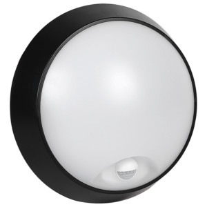 Ellies Spectra Series - AC 15W Round LED Bulkhead with 3CCT and Sensor -BK