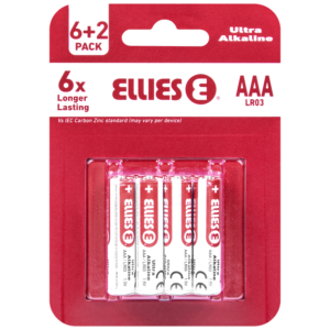 Ellies Ultra Series - Alkaline Batteries AAA 6 + 2 Pack - WT